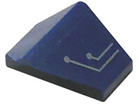 3049pb002 - Slope 45 2 x 1 Double / Inverted with Silver Circuitry 2 Lines Pattern Model Left Side (Sticker) - Set 7702/7703