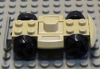 30558c01 - Vehicle, Base 4 x 6 Racer Base with Black Wheels and Light Gray Bumper