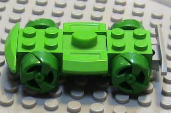 30558c04 - Vehicle, Base 4 x 6 Racer Base with Green Wheels and Light Gray Bumper