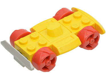 30558c07 - Vehicle, Base 4 x 6 Racer Base with Red Wheels and Light Gray Bumper