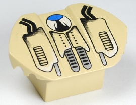 30600pb03 - Brick, Modified 2 x 2 No Studs, Sloped with Flared Wings and Duster Pattern