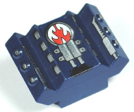 30601pb06 - Brick, Modified 2 x 2 No Studs, Sloped with Angled Side Block Extensions and Rip Pattern