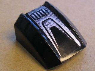30602pb047 - Slope, Curved 2 x 2 Lip with Black and Silver Pattern (Sticker) - Set 8132
