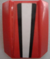 30602pb093 - Slope, Curved 2 x 2 Lip with Red, Black and White Stripes Pattern (Sticker) - Set 8863