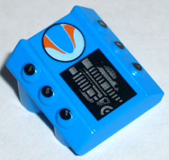 30603pb14 - Brick, Modified 2 x 2 No Studs, Sloped with 6 Side Pistons Raised and Surfer Pattern