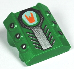 30603pb16 - Brick, Modified 2 x 2 No Studs, Sloped with 6 Side Pistons Raised and Scratch Pattern