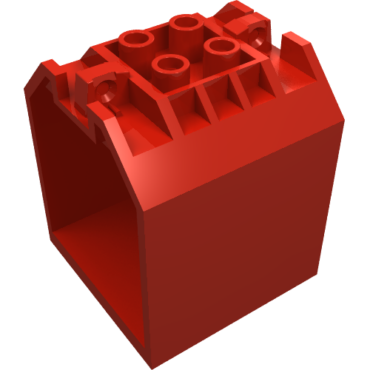 30639 - Container, Box Open Ended 4 x 4 x 4 with 1 Locking Hinge Finger on Each End