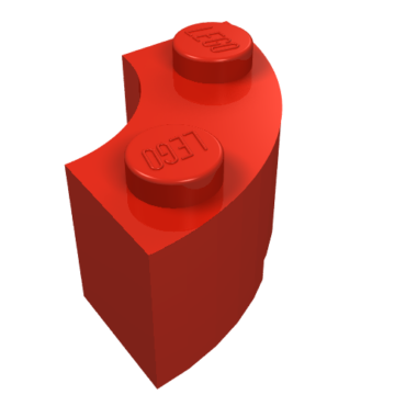 3063 - Brick, Round Corner 2 x 2 Macaroni with Stud Notch
