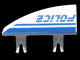 30647pb06 - Vehicle, Fairing 1 x 4 Side Flaring Intake with 2 Pins with Blue 'POLICE' and Stripes Pattern Right
