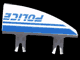 30647pb07 - Vehicle, Fairing 1 x 4 Side Flaring Intake with 2 Pins with Blue 'POLICE' and Stripes Pattern Left