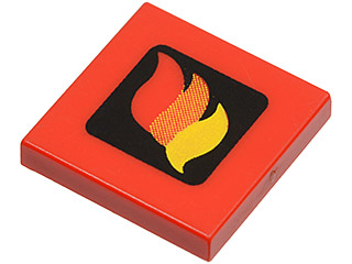 3068p57 - Tile 2 x 2 with Classic Fire Logo Small Pattern