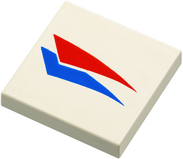 3068pb0015 - Tile 2 x 2 with Red and Blue Windsurfer Triangles Pattern