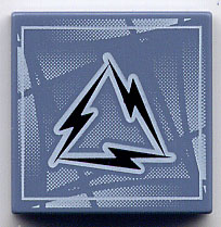 3068pb0069 - Tile 2 x 2 with Alpha Team Arctic Lightning Logo Pattern