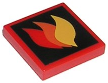 3068pb0074 - Tile 2 x 2 with Classic Fire Logo Large Pattern