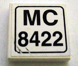 3068pb0157 - Tile 2 x 2 with 'MC 8422' Pattern (Sticker) - Set 8422