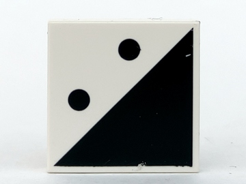 3068pb0193 - Tile 2 x 2 with 2 Black Dots and Triangle Pattern