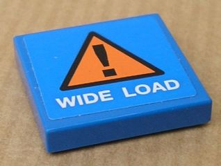 3068pb0331 - Tile 2 x 2 with 'WIDE LOAD' and Orange Warning Triangle Pattern (Sticker) - Set 8147