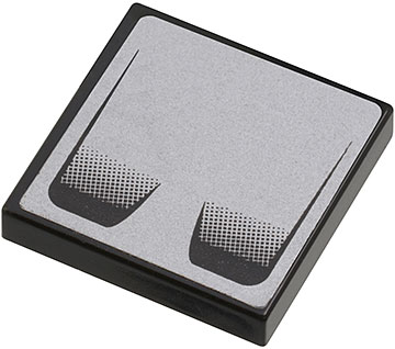 3068pb0374 - Tile 2 x 2 with Double Air Vent on Silver Background Pattern (Sticker) - Set 8647