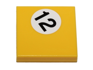 3068pb0688 - Tile 2 x 2 with '12' in White Circle Pattern (Sticker) - Set 40193