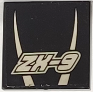 3068pb0813 - Tile 2 x 2 with Silver Streaks and 'ZX-9' Pattern (Sticker) - Set 8150