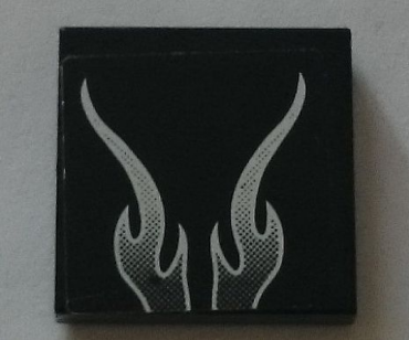 3068pb0864 - Tile 2 x 2 with Faded White Flames Pattern (Sticker) - Set 8164