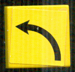 3068pb0871 - Tile 2 x 2 with Arrow Black Long Curved Counterclockwise (Left) Pattern (Sticker) - Set 8364