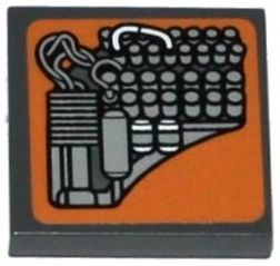 3068pb0904 - Tile 2 x 2 with SW Landspeeder Circuitry on Nougat Background Pattern (Sticker) - Set 75052