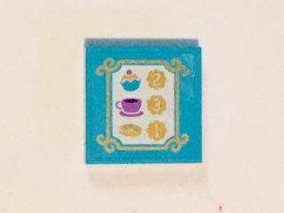3068pb0994 - Tile 2 x 2 with Bakery Menu in Gold Frame with Swirls Pattern (Sticker) - Set 41101