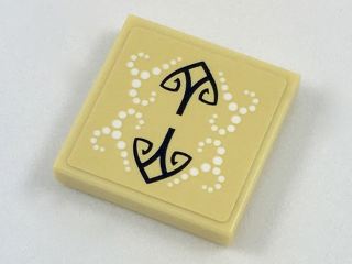 3068pb1125 - Tile 2 x 2 with Ornate Black Arrows and White Dots Design Pattern (Sticker) - Set 41187