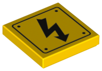 3068pb1152 - Tile 2 x 2 with Electricity Danger Sign and Rivets Pattern