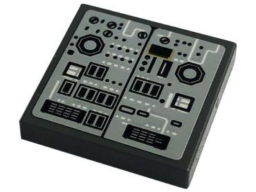 3068pb1280 - Tile 2 x 2 with Lunar Lander Control and Circuitry Panel Pattern (Sticker) - Set 10266
