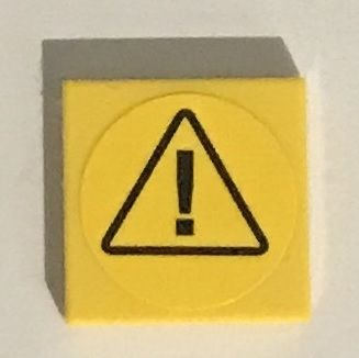 3068pb1325 - Tile 2 x 2 with Warning Sign, Black Triangle and Exclamation Mark Pattern (Sticker) - Set 60122