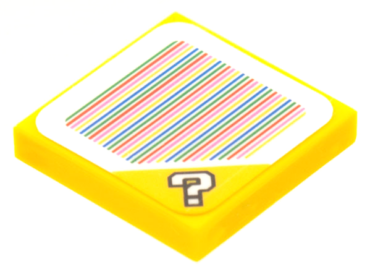 3068pb1359 - Tile 2 x 2 with Super Mario Scanner Code Question Mark Block Pattern (Sticker) - Sets 30385 / 71360 / 71369 / 71387 / 71390 / 71403 / 71412 / 71432 / 71437 / 71439 / 77907