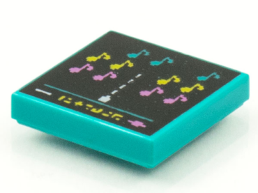 3068pb1535 - Tile 2 x 2 with BeatBit Album Cover - Music Notes in Space Invaders-Style Pattern