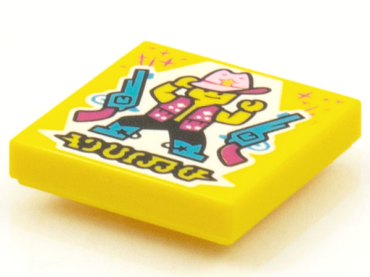 3068pb1540 - Tile 2 x 2 with BeatBit Album Cover - Cowboy Dancer with Two Revolver Guns Pattern