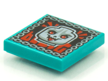 3068pb1548 - Tile 2 x 2 with BeatBit Album Cover - Skull with Red Eyes and Tongue Pattern