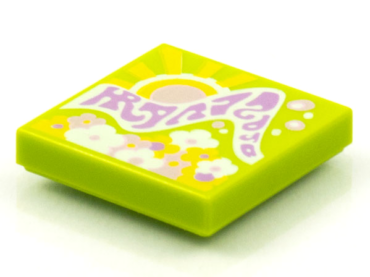 3068pb1559 - Tile 2 x 2 with BeatBit Album Cover - Sun and Sunshine with Flowers Pattern