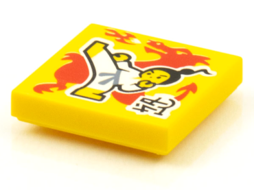 3068pb1568 - Tile 2 x 2 with BeatBit Album Cover - High Karate Kick and Red Dragon Pattern