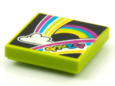 3068pb1590 - Tile 2 x 2 with BeatBit Album Cover - Rainbows and Cloud Pattern