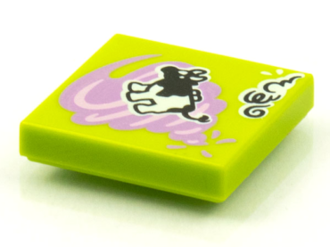 3068pb1594 - Tile 2 x 2 with BeatBit Album Cover - Cow in Medium Lavender Tornado Pattern