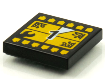 3068pb1603 - Tile 2 x 2 with BeatBit Album Cover - Yellow TV Screen Countdown Number 1 Pattern