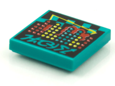 3068pb1612 - Tile 2 x 2 with BeatBit Album Cover - Red, Yellow and Dark Turquoise Dots Pattern