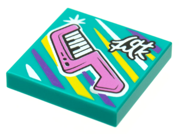 3068pb1641 - Tile 2 x 2 with BeatBit Album Cover - Keytar Pattern