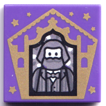 3068pb1736 - Tile 2 x 2 with HP Chocolate Frog Card Bertie Bott Pattern