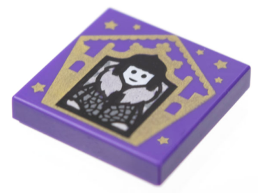 3068pb1738 - Tile 2 x 2 with HP Chocolate Frog Card Olympe Maxime Pattern