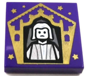 3068pb1739 - Tile 2 x 2 with HP Chocolate Frog Card Nicholas Flamel Pattern