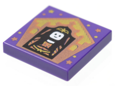 3068pb1740 - Tile 2 x 2 with HP Chocolate Frog Card Rowena Ravenclaw Pattern