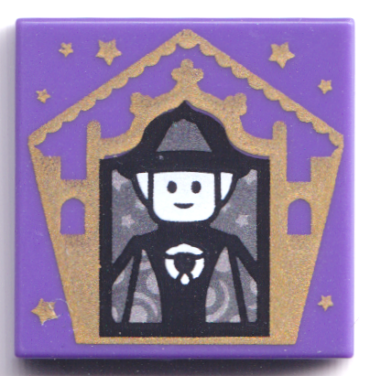 3068pb1746 - Tile 2 x 2 with HP Chocolate Frog Card Minerva McGonagall Pattern