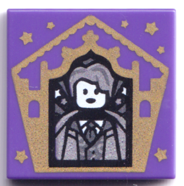 3068pb1747 - Tile 2 x 2 with HP Chocolate Frog Card Gilderoy Lockhart Pattern