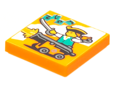3068pb1770 - Tile 2 x 2 with BeatBit Album Cover - Pirate Firing Cannon Pattern